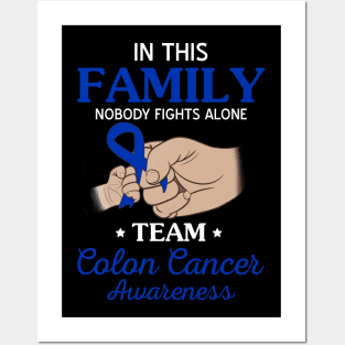 Nobody Fights Alone Team Colon Cancer Awareness Posters and Art